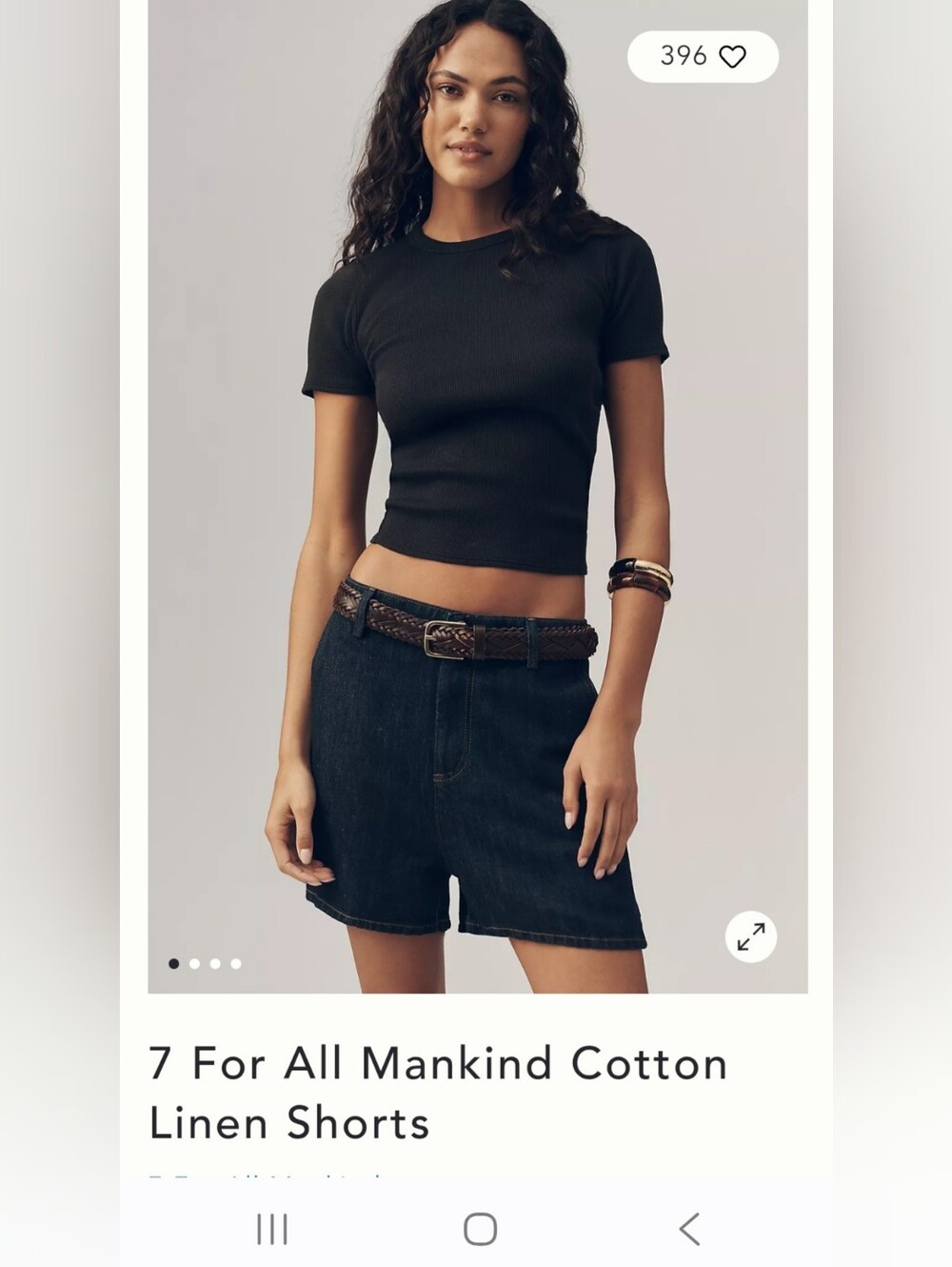 7 For All Mankind Cotton Linen Shorts